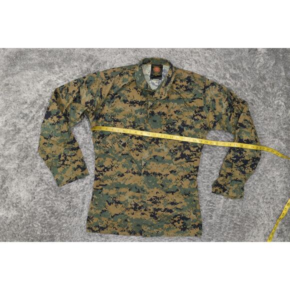 Military Green Cotton Blend Shirt Men S Long Sleeve Woodland Marpat Camouflage - Picture 6 of 6